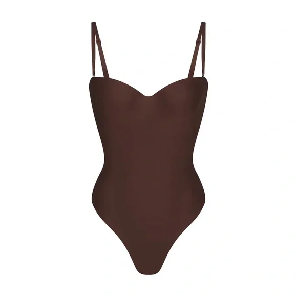 SKIMS NWOT Body Underwire Thong Bodysuit in Color Cocoa; Size S - Picture 1 of 6